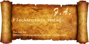 Fleckenstein Antal névjegykártya